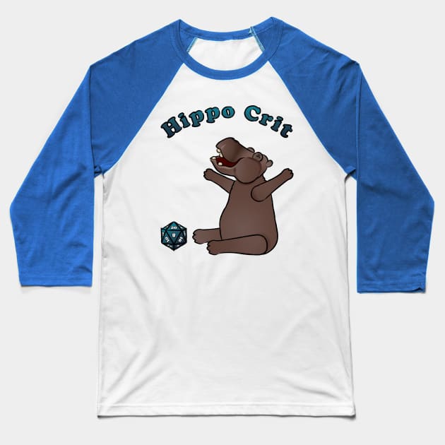 Hippo Crit Hit Baseball T-Shirt by PittmanOfLaMancha